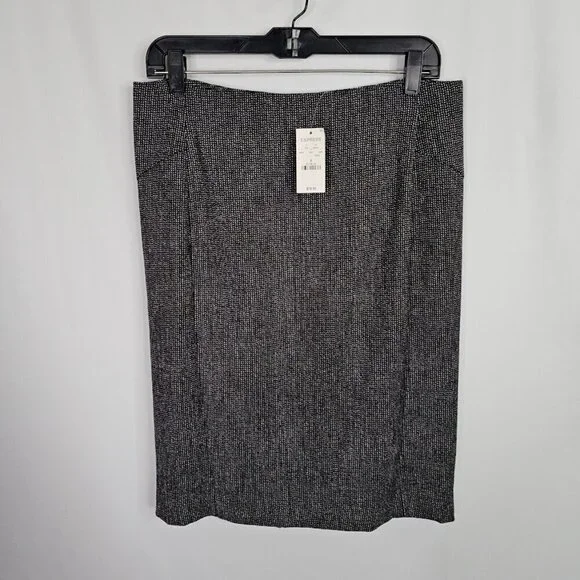 NWT EXPRESS DESIGN STUDIO Wool Skirt DARK GRAY size 8 Preppy Chic Pleated Retro - Picture 2 of 9